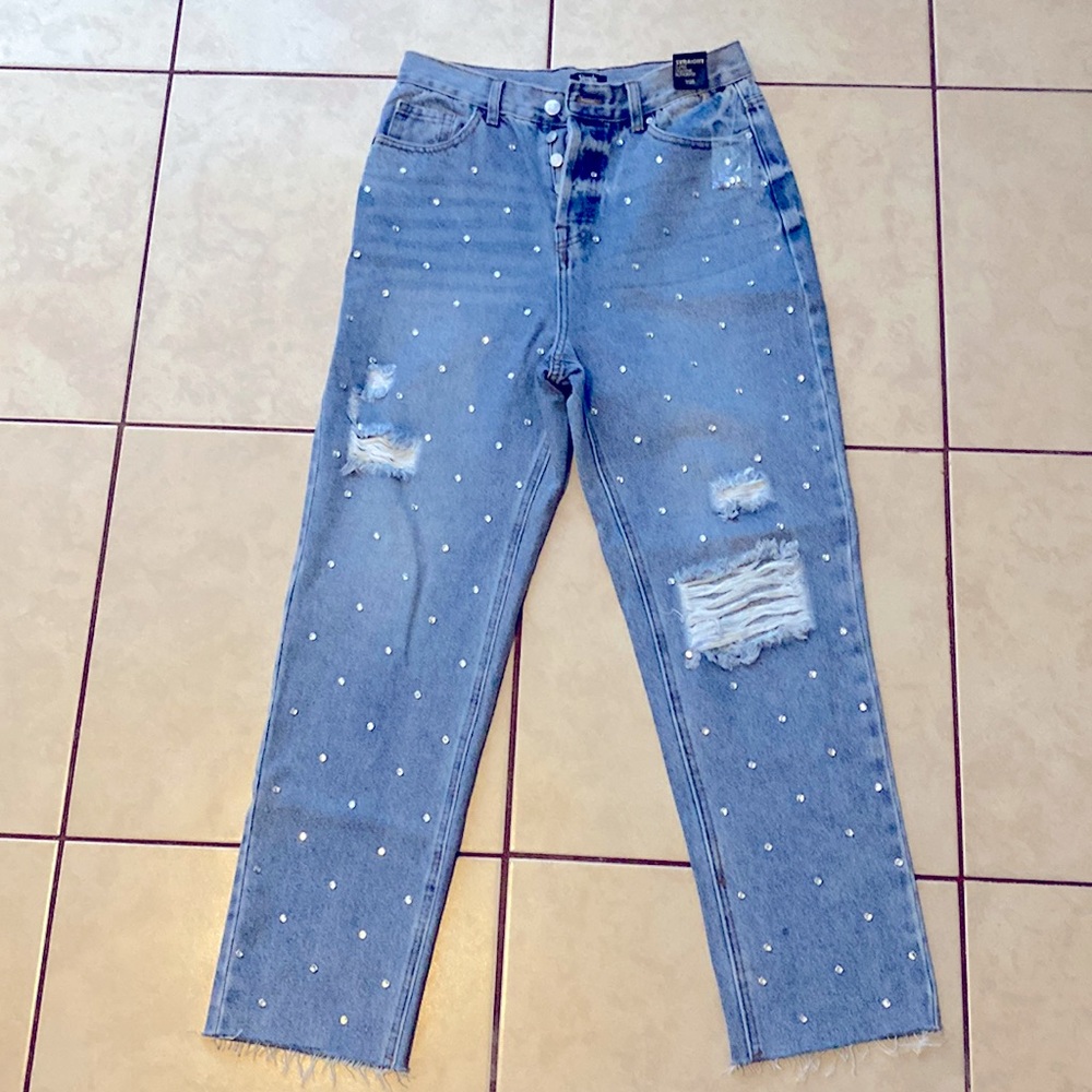 COPY - High Rise Jeweled Jeans